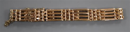 A 15ct gold gate-link bracelet.